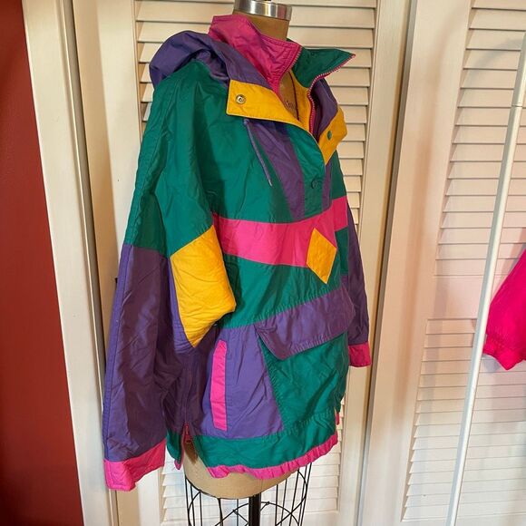 VINTAGE | multicolor ski jacket M - Picture 4 of 9